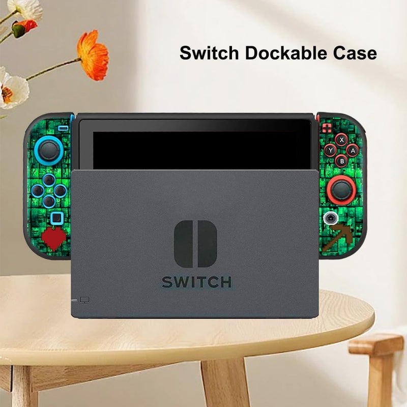 Sunmike Protective Case for Nintendo Switch, Switch Case & Thumb Grips Caps Soft Dockable Cases for Nintendo Switch Cases Shock-Absorbent & Anti-Scratch Switch Cover Slim Shell & 4 Pcs Joystick Cover - Image 5